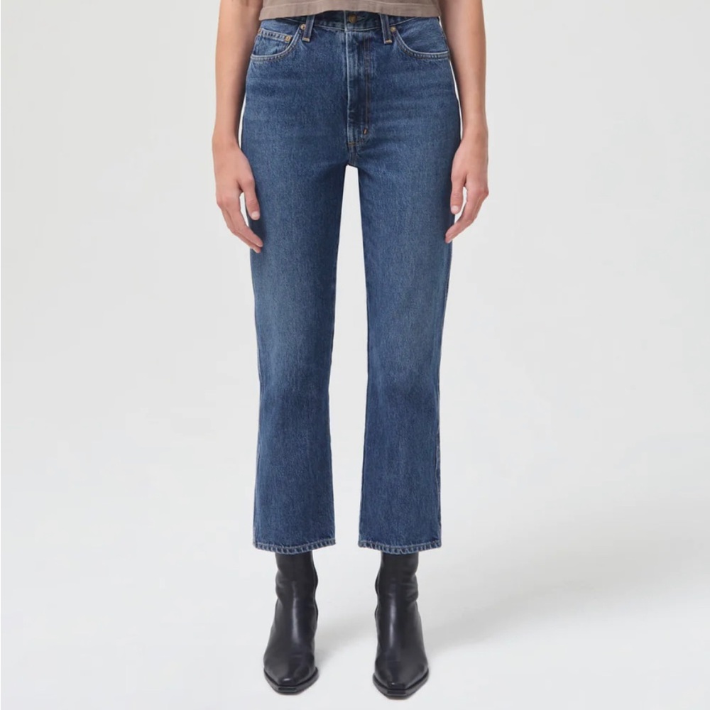 NWT AGOLDE Pinch Waist Jean High Rise Kick Placebo Wash Denim